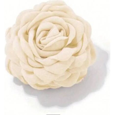 Pinza para el cabello de tela con forma de flor Ecarla color crema SP288K (1/5)