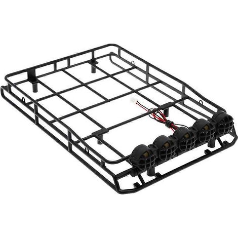Porte-bagages de toit avec éclairage LED pour voiture RC MN D90 1/12