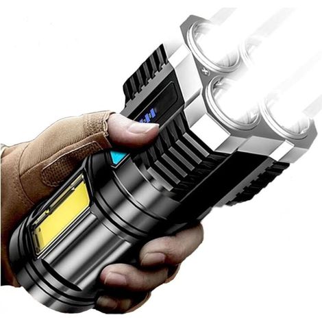 Lampe de poche cœurs lumineuse rechargeable d'extérieur multifonction LED tactique étanche 4/5 (1/4)