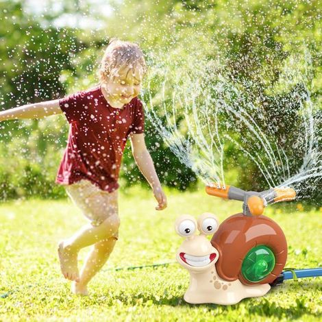 KLVGTIFS PU - Arroseur d'eau pour enfants,arroseur de jardin rotatif, jouet d'été pour enfants de 3 à 10 ans,avec sac de rangement (escargot brun) (1/5)