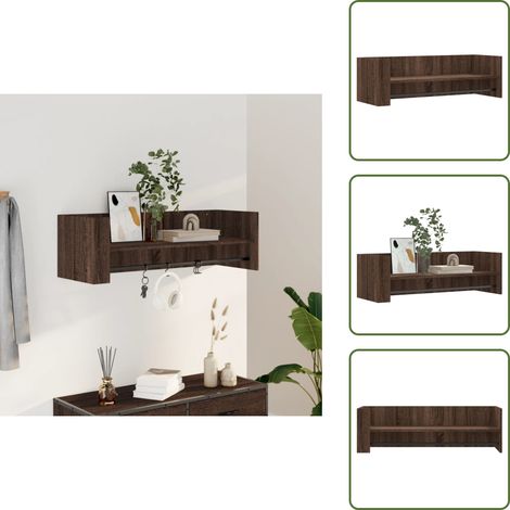 Étagère murale chêne marron 100x35x30,5 cm bois d'ingénierie - Étagère Murale - Étagère Suspendue - Rangement Mural - Bibliothèque Murale - Décoration Murale (1/5)