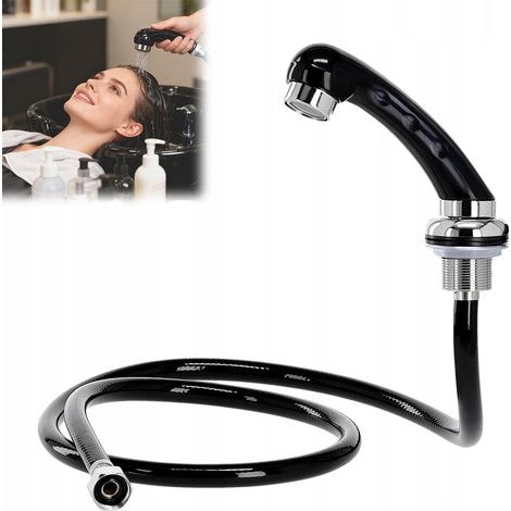 Shower Hose, Washbasin Handshower, ABS Hand Helper, Hairdressing Accessories with Long Hose, Washbasin Shower Head (Black) (1/5)