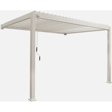 Pergola bioclimatica 3x4m in alluminio addossata, lame orientabili (1/5)