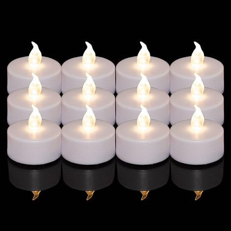 Lot de 48 bougies LED sans flamme blanc chaud, piles CR2032, commutateur, decoration Noel mariage fete (1/5)
