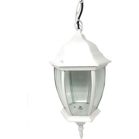Hängeleuchte mit Kette, Gartenlampe, E27/ES40-Fassung, Weiß