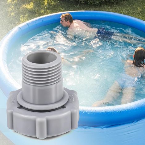 Connecteur Raccord Vidange, Piscine Adaptateur Vidange pour Coleman, Bestway Piscine Accessoires Tuyau Piscines avec Collier Serrage pour Interface 3,8 cm(1,5 pouce) Drainage Fond Piscines (1/5)