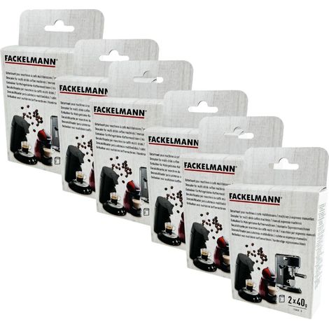 Ensemble de 6 Sachets détartrants pour machines à café Fackelmann Petit Déjeuner