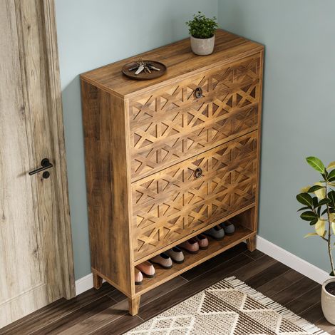 Grand meuble à chaussures, organiseur de rangement pour chaussures, armoire de chaussures (uniquement le meuble). (1/5)