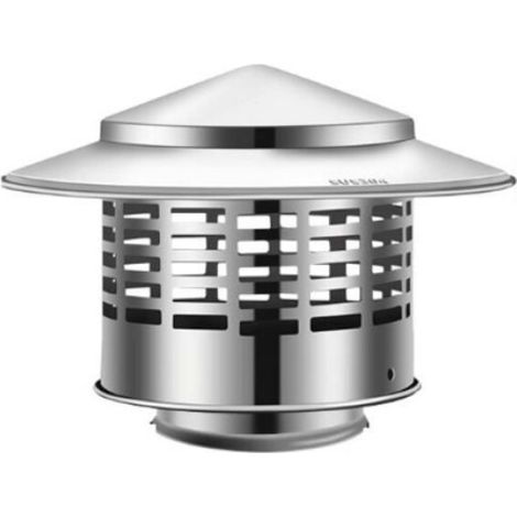 Capuchon De Cheminée - Acier Inoxydable - Ø110 mm - Pour Conduit Fumée Et Aération Toit - Protection Anti-pluie Et Débris - 1 Pièce (1/2)