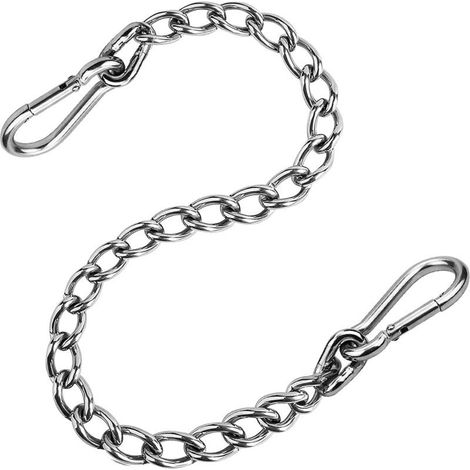 Chaîne d’extension pour hamac et chaises suspendues – 66 cm avec 2 mousquetons en acier inoxydable – résistante jusqu’à 300 kg – idéale pour sac de frappe, yoga, balançoire et activités en extérieur (1/4)