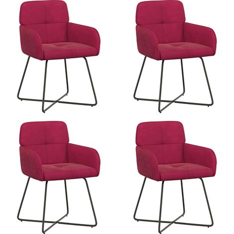 Maison Exclusive - Chaises de salle à manger 4 pc Velours Bordeaux (1/5)