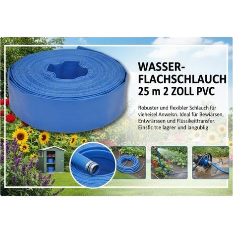 Manguera de jardín de PVC, 25 metros de largo, flexible y resistente a la intemperie, azul. (1/2)