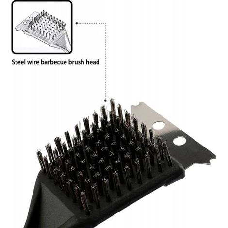 Brosse De Barbecue - Acier Inoxydable - Pour Grill Gaz Et Electrique - 3 Pièces (1/4)