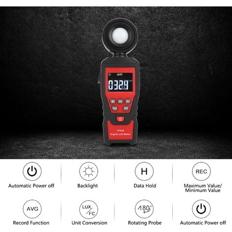 HT620 Luxmètre Numérique Compact Photomètre Mesureur de Luminosité Instrument de Mesure Haute Précision (1/5)