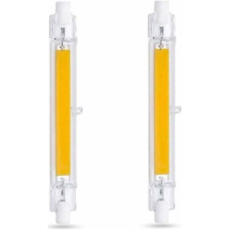 Ampoule LED R7S 118mm 10W Blanc Froid 6000K, 1000LM, Équivalent Lampe Halogène R7S J118 80W 100W, Dimmable, Ampoule R7S 118mm Slim COB LED pour Applique Murale/Lampadaire, lot de 2 (1/5)