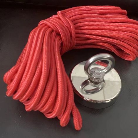 Magnet de pescuit neodim super puternic cu franghie, capacitate de incarcare 160KG, diametru 70mm, avec l'aimant de Corde de 20 M，set multifunctional (1/5)