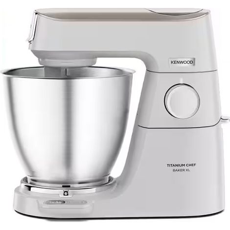 Kenwood Titanium Chef Baker XL Lite - Impastatrice planetaria, 3 ganci e fruste,1200W, 7L, Bianco (KVL65.001WH). Capacità ciotola: 7 L, Colore del prodotto: Bianco, Tipo di controllo: Manopola. Mat... (1/10)