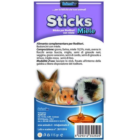 ALSO STICKS RODITORI MIELE 115GR (1/2)