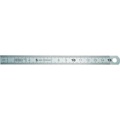 Réglet flexible inox mat 1 000 mm 25 x 0,5 mm gradué recto 1/2 mm - WILMART