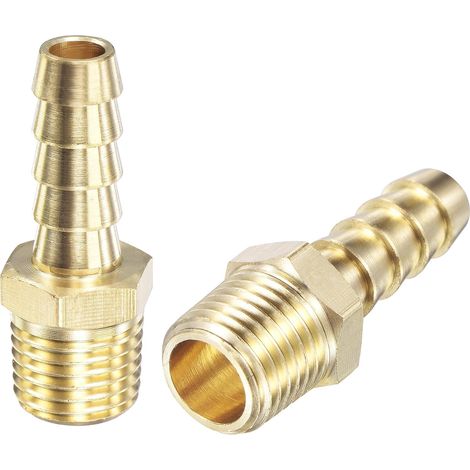 2Pcs Laiton Tuyau Barbelé 5/16 Pouce x NPT 1/4 Mâle Filetage (1/5)