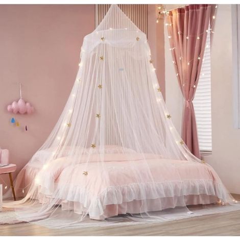 Moustiquaire Circulaire Suspendue - Décoration Étoiles - Polyester - Lavable - Pour Lit Enfant ou Camping - Diamètre  1,5 M (1/3)