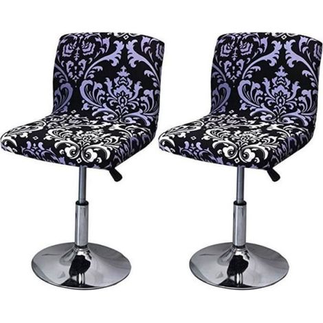 Housse de Tabouret de Bar Extensible ANNEFLY 2PC Housse de Chaise Haute Imprimée Protecteur de Siège Chaise de Salle à Manger 13 (1/4)