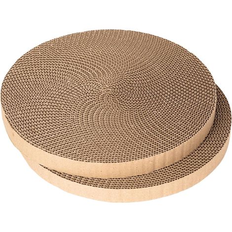 Paquete de repuesto de tablero rascador redondo para gatos - Diámetro 33 cm, Grosor 2,8 cm - Almohadilla de repuesto de cartón (2 unidades)
