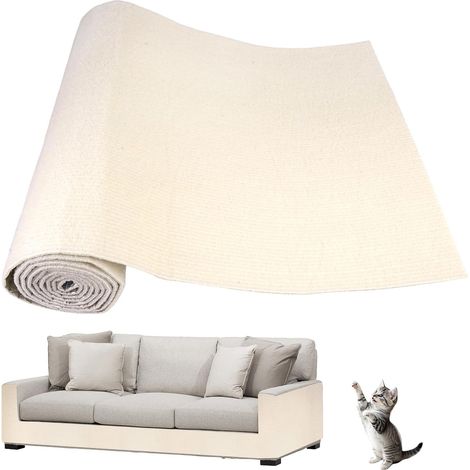 200cmx40cm Griffoir Chat Canapé pour Mur Porte Meuble Canapé (Blanc cassé) (1/5)