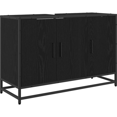 Maison Exclusive - Badezimmerschrank mit Tür Schwarz Eichen-Optik