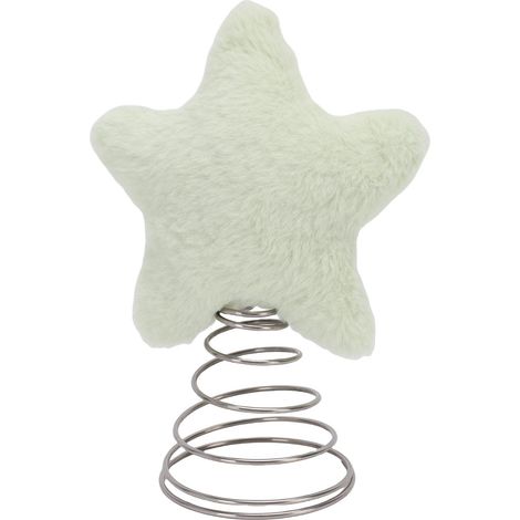 Eosnow Weihnachtsbaumspitze, bezaubernder Plüsch-Baumkronenstern für Party, Schreibtisch, Heimdekoration, Grün
