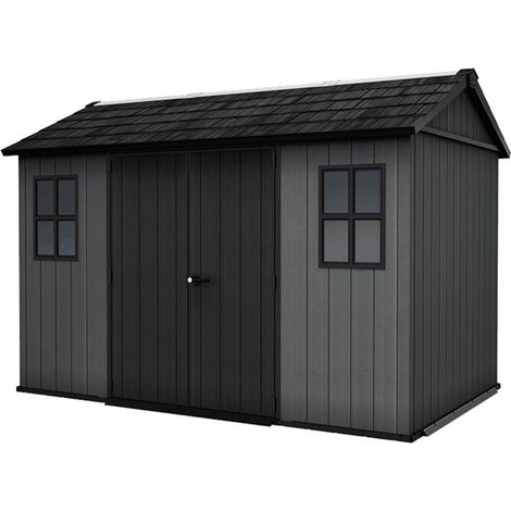 Keter Newton Plus Shed 11x7.5ft - Grey, All Weather Resistant, Easy to Clean