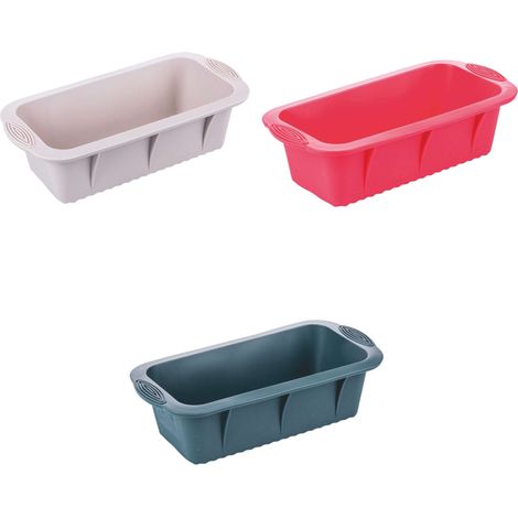 STAMPO PLUMCAKE SILICONE 27.5X15X7CM 3 COLORI ASSORTITI (1/5)