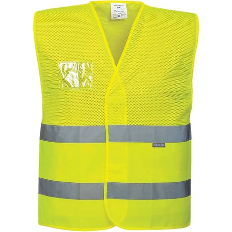 Gilet Ad Alta Visibilita' A Mezza Rete Giallo Giallo S-M (1/3)