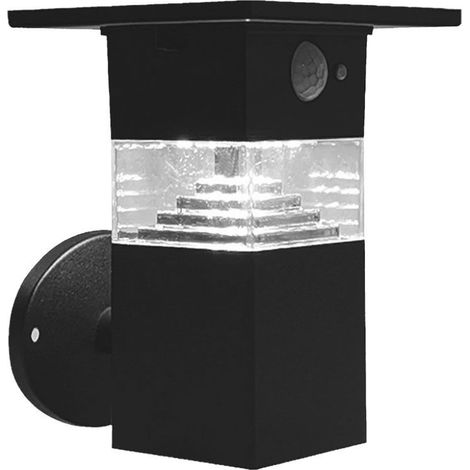 V-TAC VT-1169 LED-Wandleuchte mit Solarpanel mit PIR-Sensor 3 W, schwarze Farbe, 3000 K, IP54 – 23400 (1/5)