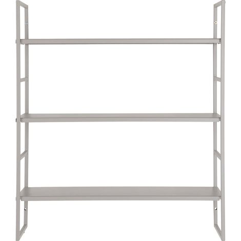 Beja Scaffale a muro in acciaio grigio 3 ripiani 48x17x55 cm