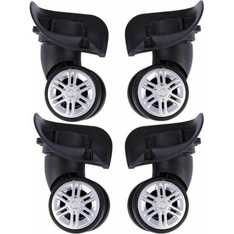 Roues Pour Valise - Diamètre 5 Cm - Largeur 1,6 Cm - En Caoutchouc Et Pvc - Noir - Lot De 4 (1/5)