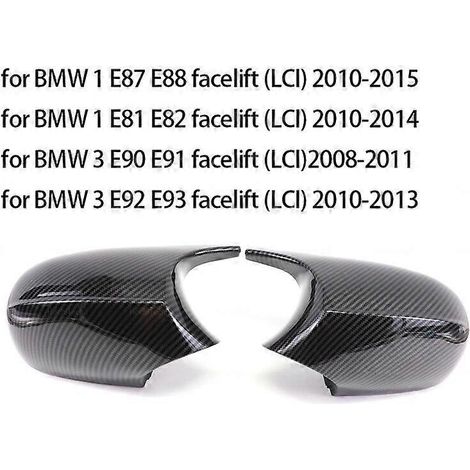 Außenspiegelkappe aus Kohlefaser, passend für BMW E90, E91, E92, E93, E81, E87, E82, E88, 3er, 1er, M-Serie – Kohlefaser LCI