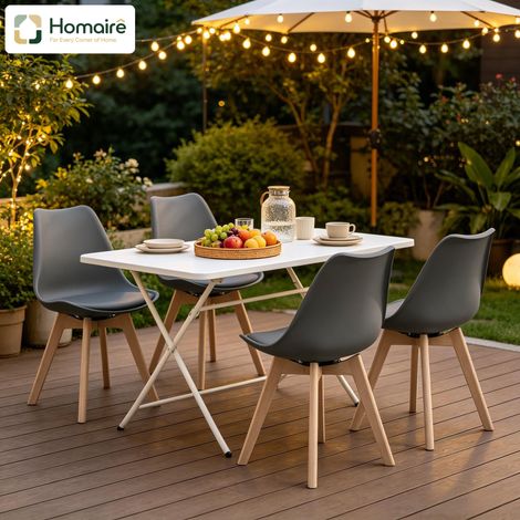 Grauer Gartenstuhl 40,5 x 40,5 x 83 cm HOMAIRE (1/5)