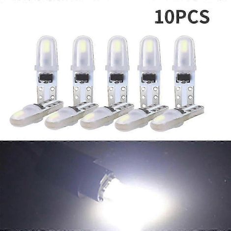 Lot de 10 ampoules LED T5 pour tableau de bord de voiture, 3014 2SMD 12V, éclairage intérieur latéral, lampe pour instruments et compteurs. (1/5)