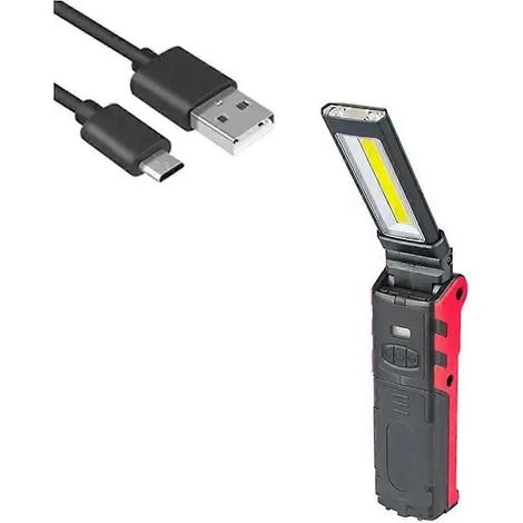 Lampe de travail LED COB à intensité variable - Lampe torche rechargeable USB avec crochet magnétique pour la réparation automobile et le camping (1/5)