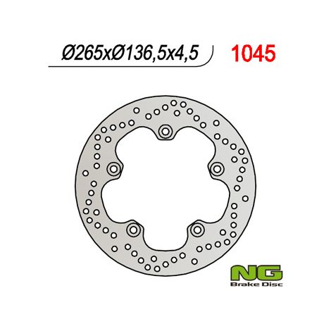 Disco freno posteriore NG per BMW F 650GS 800/ K1200/ R1200 (265X136X4.5) (5X10MM)