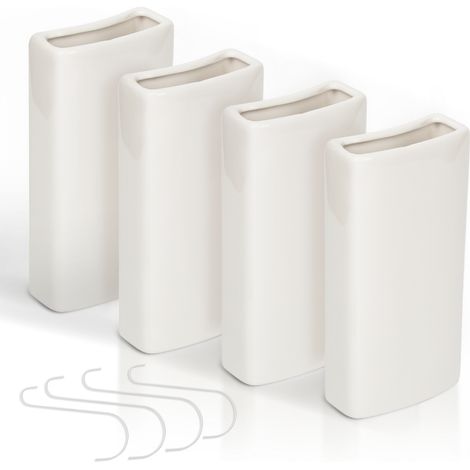 TolleTour Umidificatore a radiatore in ceramica bianco – Set da 4 con gancio per appendere, 400 ml – Risparmio energetico e controllo ottimale dell'umidità (1/5)
