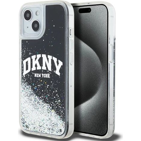Dkny DKHCP14SLBNAEK iPhone 14 / 15 / 136.1 schwarze/schwarze Hartschalen-Hülle mit Flüssigglitzer und großem Logo (1/5)