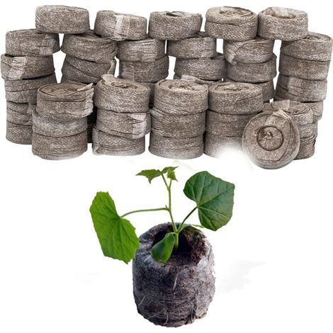 50 PCS Pastilles de Culture, Tourbe Compresse, avec Nutriments Bloc de Nutrition pour Semis, pour la Culture de Plantes de Jardinage (1/5)