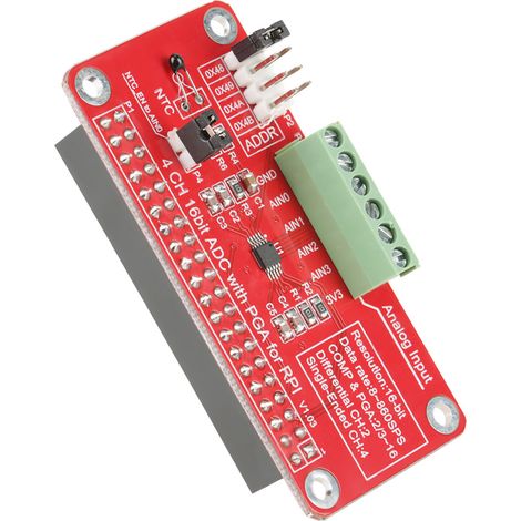 16-Bit-ADC-Modul für Raspberry Pi 3, 2 und B+, hochpräziser Analog-Digital-Wandler (1/5)