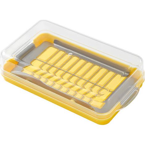 Boîte à beurre transparente en acier inoxydable 304 avec couvercle et fourchette à beurre intégrée (19,4510,654,8cm)