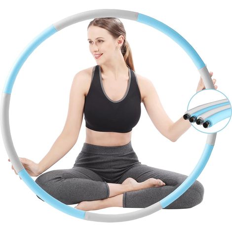 Hula HOP espuma deportiva adelgazante fitness gris-azul 0,95 kg 86 cm (1/5)