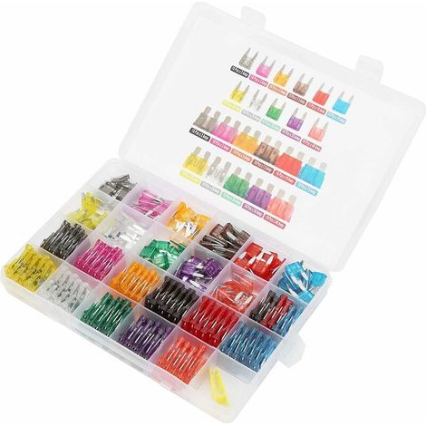 254pcs Assorties Kit de Fusibles 2A 3A 5A 7.5A 10A 15A 20A 25A 30A 35A 40A, Lame Petit et Moyen Assortiment de Remplacement de Fusible de Lame pour Voiture Camion Bateau (1/5)