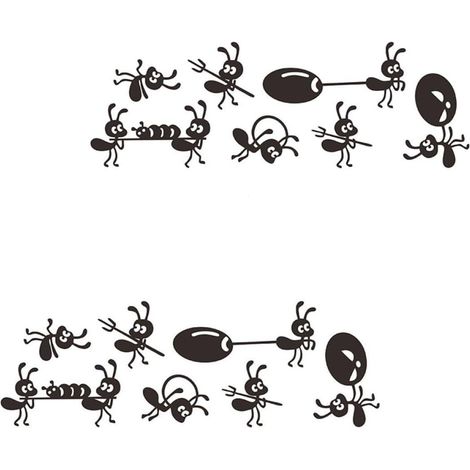 Stickers muraux 3D Fourmis noires lot de 2 autocollants (1/5)