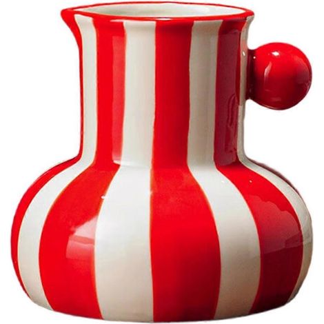 Vase à fleurs en céramique rouge, pot de fleurs pour composition florale, décoration de table et d'intérieur, ornement esthétique pour chambre (1/5)